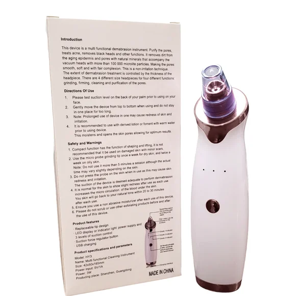 Pore cleaning facial beauty tool. New in box. White & Rose Gold - Picture 3 of 3